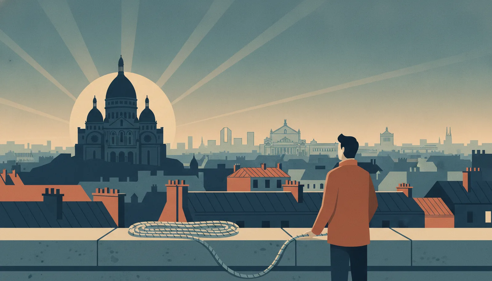 Les toits de Paris au lever du soleil